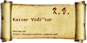 Kaizer Viátor névjegykártya